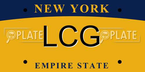 LCG New York License Plate