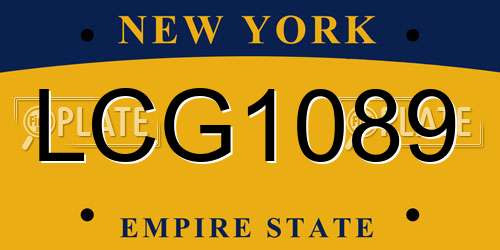 LCG1089 New York License Plate