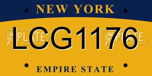 LCG1176 New York License Plate