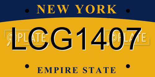 LCG1407 New York License Plate