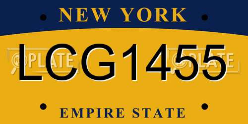 LCG1455 New York License Plate