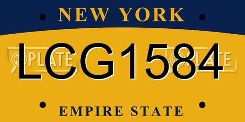 LCG1584 New York License Plate