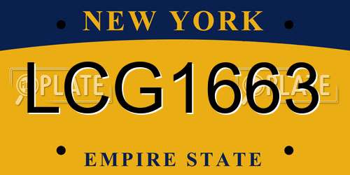 LCG1663 New York License Plate