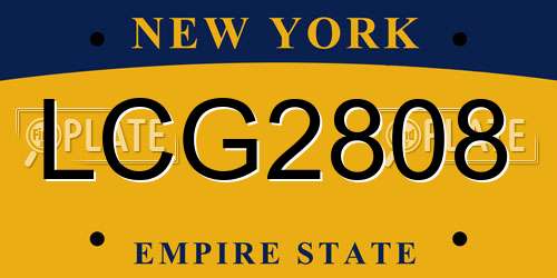 LCG2808 New York License Plate