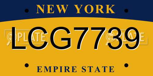LCG7739 New York License Plate