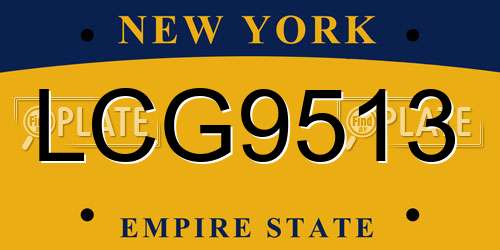 LCG9513 New York License Plate