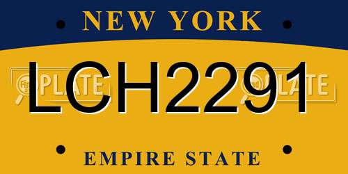 LCH2291 New York License Plate