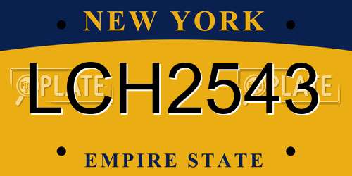 LCH2543 New York License Plate