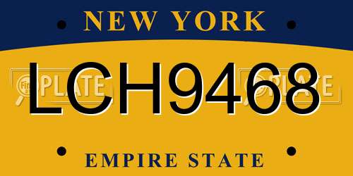 LCH9468 New York License Plate