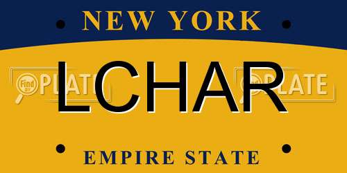 LCHAR New York License Plate