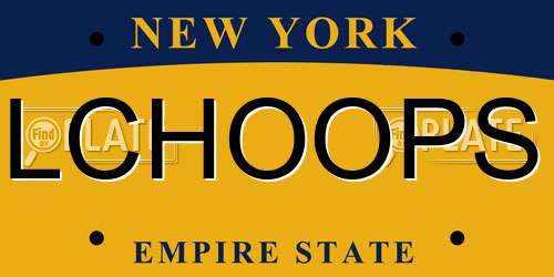 LCHOOPS New York License Plate