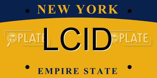 LCID New York License Plate