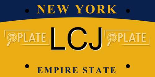 LCJ New York License Plate