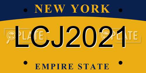 LCJ2021 New York License Plate