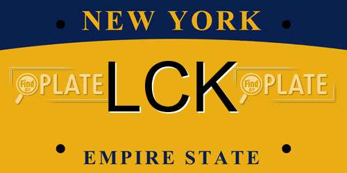 LCK New York License Plate