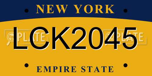LCK2045 New York License Plate