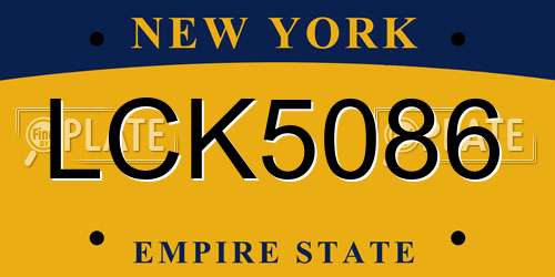 LCK5086 New York License Plate