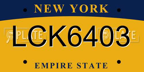 LCK6403 New York License Plate