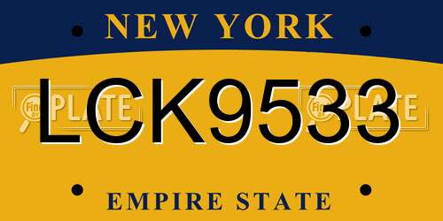 LCK9533 New York License Plate