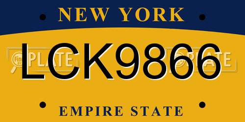 LCK9866 New York License Plate