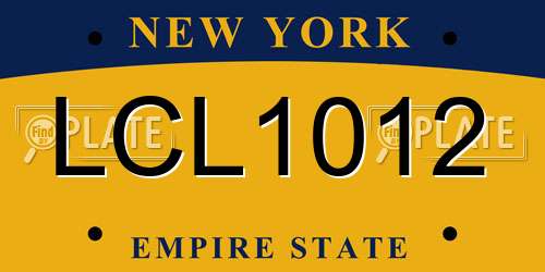 LCL1012 New York License Plate