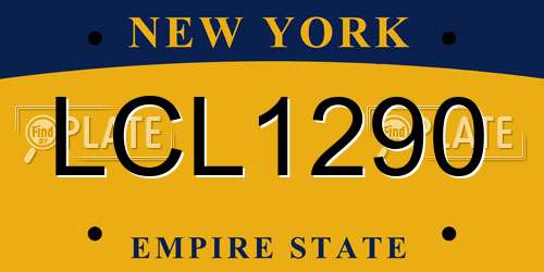 LCL1290 New York License Plate