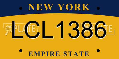 LCL1386 New York License Plate