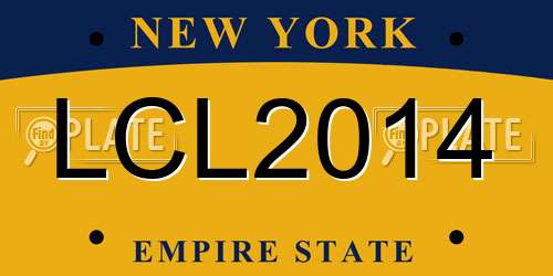 LCL2014 New York License Plate