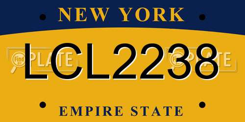 LCL2238 New York License Plate