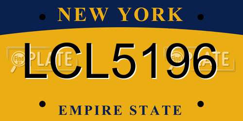 LCL5196 New York License Plate