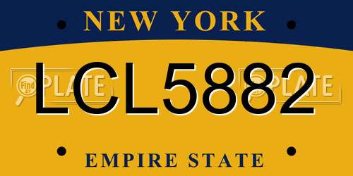 LCL5882 New York License Plate