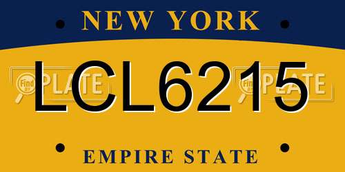 LCL6215 New York License Plate