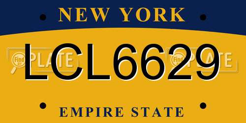 LCL6629 New York License Plate