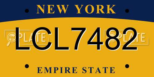 LCL7482 New York License Plate