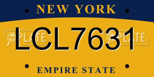 LCL7631 New York License Plate