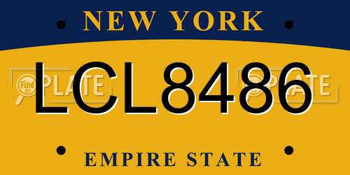 LCL8486 New York License Plate