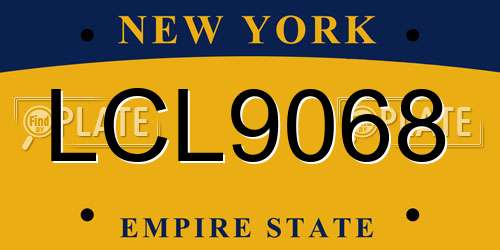 LCL9068 New York License Plate