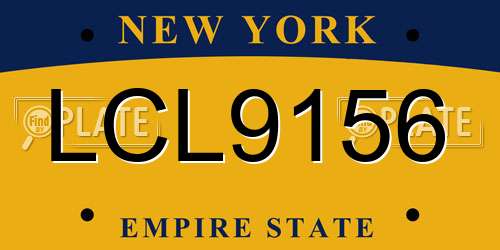 LCL9156 New York License Plate