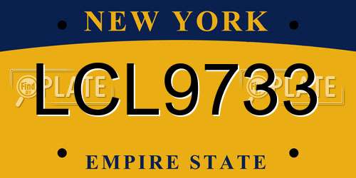 LCL9733 New York License Plate