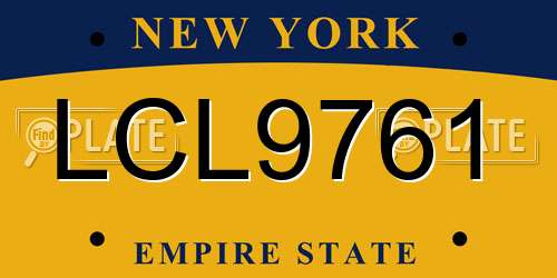 LCL9761 New York License Plate