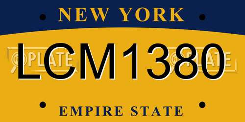 LCM1380 New York License Plate