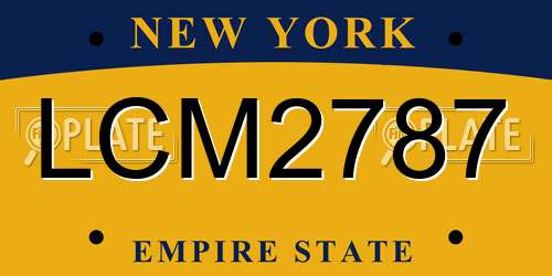 LCM2787 New York License Plate