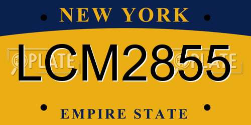 LCM2855 New York License Plate