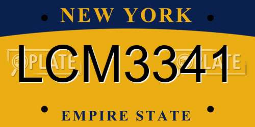 LCM3341 New York License Plate