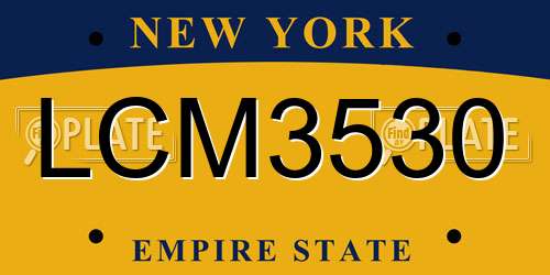 LCM3530 New York License Plate