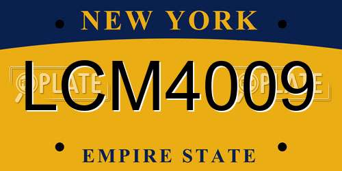 LCM4009 New York License Plate