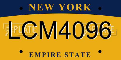 LCM4096 New York License Plate