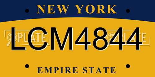 LCM4844 New York License Plate