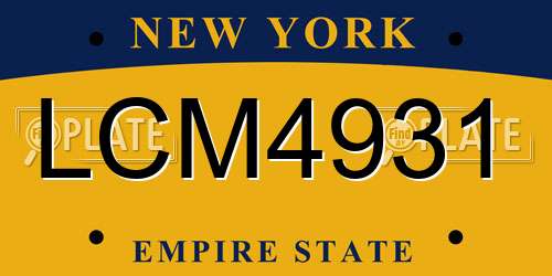 LCM4931 New York License Plate