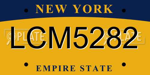 LCM5282 New York License Plate